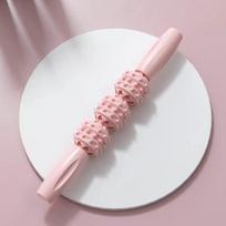 Masažo lazdelė Mace Roller raumenų masažuoklis Yoga Fitness Bėgimas Relaxation Stick rožinė