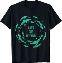 Unisex nardymo marškinėliai „Shark Save Our Oceans“. S