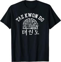 Kieti Taekwondo Drakonas Vintažinio Stiliaus Tae Kwon Do Marškinėliai Unisex S