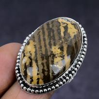 Natūralus vandenyno jaspis brangakmenis 925 svarų sterlingų sidabro žiedas Dydis 7 e2D78 gray