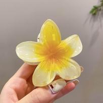 Hair accessories large egg blossom grab clip, female shark clip, beach vacation colored hair clip yellow