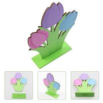 Spring Tray Decoration Cartoon Printing Wood Carving Household Decoration Layered Tray Decoration žalia
