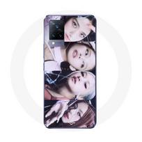 Case - Blackpink - Vivo v21 5G - Black - Soft - Blackpink Group Design juoda
