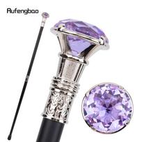Šviesiai violetinė deimanto tipo balta lazda, madinga dekoratyvinė lazda Gentleman Elegant Cosplay lazdos rankenėlė Crosier 93cm gray