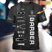 Barber life marškinėliai Vasariniai vyriški marškinėliai Asmeninis vardas Barber 3D All Over marginti Unisex marškinėliai Cool Casual marškinėliai DW62 XS