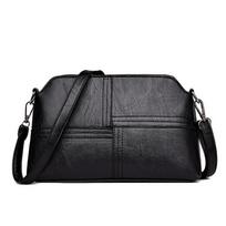 Įprasti PU odos moteriški „Crossbody Messenger“ krepšiai, skirti moteriškai mamai, maža piniginė 25cm*5cm*16cm juoda