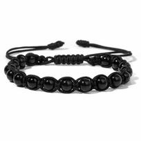 6 mm rožinio kvarco apyrankės Natūralaus akmens karoliukų apyrankės Howlite Malachito bangle pintos virvės apyrankė Moteriški papuošalai Dovana Adjustable black