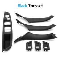 LHD Car Interior Armrest Door Handle Panel Inside Trim Cover Set For BMW 5 Series F10 F11 F18 520i 523i 525i 528i 535i Black 7PCS Set