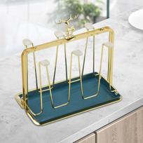Bottle Drying Holder Cup Cookware Draining Organizer Rack Glass Drain Tray for žalia