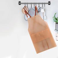 Cooking Apron Grilling Translucent with Back Pink Long Pocket