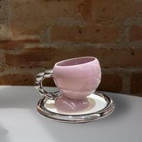 Keraminis kavos puodelis Cappuccino puodelio sulčių idėja – dovana moterims Kūrybinė pieno arbata Violet Mug