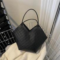 Elegant Texture Retro Handbag Color-blocking Large-capacity Tote Bag Women's Versatile One-shoulder Underarm Bag 29*18.5*12.5cm ruda