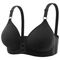 Large Size Front Buckle No Underwire Women's Underwear Gathered Retraction Pair Breast Upper Support Anti-sagging Sexy Comfort Bra 44/100C burnočio rožinė spalva