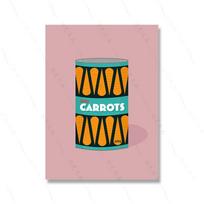Mėlynos sardinės skardinėje Retro iliustracija Vintažinis plakatas Spaudinys Maisto menas Sieninė drobės tapyba Kambarys Namų dekoras Morkos Sardinės skardinėje 21x30cm No Framed