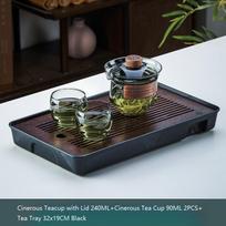 GIANXI 240ML Gaiwan puodelis Namams Bambukinis Greito Nupylimo Laikymo Vandens Arbatos padėklas Kinų Apsaugantis nuo nudegimo Puer arbatos Kung Fu arbatos rinkinys Teapot set B gray