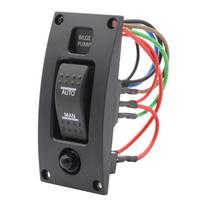 12-24V triumo siurblio jungiklio signalizacija, atspari vandeniui laivo denio valymo valdymo skydelis, skirtas valčių triumo siurbliams S4128 juoda