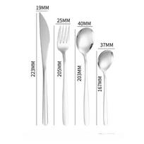 Stainless Steel Tableware Hotel Western Steak Dinner Knife and Fork Dessert Spoon 4set sidabras