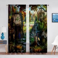Pasakų Animacinis Namelis Skaidri Užuolaida Svetainei Miegamajam Peršviečiama Tiulio Voile Užuolaida Šifono Virtuvės Langų Užuolaidos 1 PCS W100XH250cm&Rod Pocket