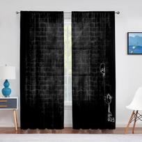 Ryškių spalvų plytų sienos rašto permatomos voile užuolaidos virtuvei, svetainei, miegamajam Dekoravimas Moderni tiulio užuolaida Langų apdaila 1 PCS W100XH250cm&Rod Pocket
