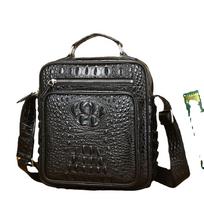 Crocodile Bone Pattern Men's Single Shoulder Diagonal Cross Bag Leather Fashionable Men's Bag Handbag Outdoor Leisure Backpack gray
