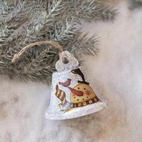 Kalėdiniai pakabučiai varpelis Kalėdų eglutės papuošimai Kalėdų eglutės pakabinamas papuošimas snowman balta