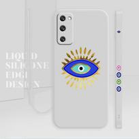 Case For Samsung Galaxy S22 S21 S20 S10 S8 S9 S10e Ultra FE Note 20 10Plus Square Liquid Candy Color Capa Green Evil Eye Symbols Samsung S8 blue