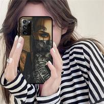 Sexy Sleeve Tattoo Girl Phone Case for Samsung Note 20 Ultra 10 pro lite plus 9 8 5 4 3 M 30s 11 51 31 31s 20 A7 Samsung A32 4G black