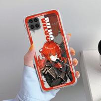 Skaidrus dėklas, skirtas Samsung Galaxy A52 A12 A51 A32 A21s A71 A32 A22 50 A70 A31 A72 5G telefono dangtelis Genshin Impact Game Cute Coque Capa Samsung A73 5G red