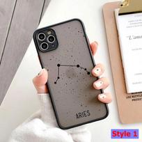 Zodiako įkvėptas dvylikos žvaigždynų telefono dėklas iPhone 11 12 13 14 Pro Max X XS Max XR SE 2020 6s 8 7 Plus, matinis galinis dangtelis iPhone 14Pro MAX beige