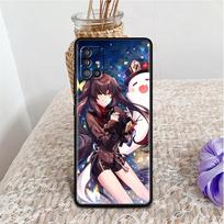 Dėklas, skirtas Samsung Galaxy A52 A12 A51 A32 A71 A21s A22 A11 A02s A03 A23 A13 A53 A41 A31 A72 minkštas telefono dangtelis Girl Genshin Impact Samsung A73 black