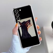Clear Case For Samsung Galaxy S22 S20 FE S21 S10 S9 Plus Note 20 Ultra 10 Lite Phone Shell Animal Dachshund Doberman Dog Samsung S22 5G black