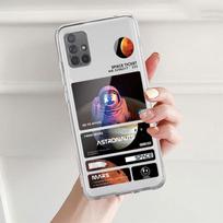 Skaidrus dėklas Samsung Galaxy A52 A12 A51 A32 A21s A71 A32 A22 50 A70 A31 A72 5G telefonui, mielas astronautas, planeta Samsung A53 5G gray