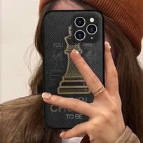 Šachmatų lentos figūrėlių telefono dėklas Kietas odinis dėklas, skirtas iPhone 11 12 13 Mini Pro Max 8 7 Plus SE 2020 X XR XS Coque iphone 7