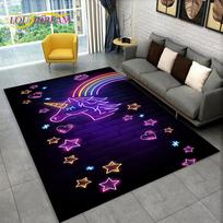 3D Animacinis Vienaragis Gyvūnas Kilimas, Kilimas Svetainei Vaikų Miegamajam Sofai Durų Kilimėlis Dekoras, Vaikų Žaidimų Neslystantis Grindų Kilimėlis 120x160cm(47x62in)