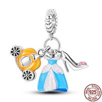 S925 Sterling Silver Luminous Colorful Fireflies Charms Fit  Bracelet Bead DIY Jewelry For Women Gift  Sale