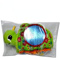 Baby Floor Activity Mirror Lovely Plush Turtle with Snug Discovery Mirror Toy 34*22*10cm žalia