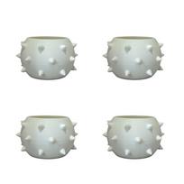 4 Pieces Mini Spherical Flower Pot Succulent Pot Desktop Ornament Plastic Planter Home Decor Plant Pot 5x5x3.5cm balta