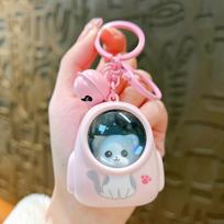Cute Cartoon Bear Schoolbag Night Light Atmosphere Key Chain Bag Pendant Gift Car Keyrings