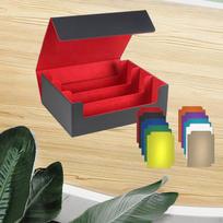 Card Deck Box Game Storage Gathering Toy Versatile Strong Sturdy Container Display Black Lining Red