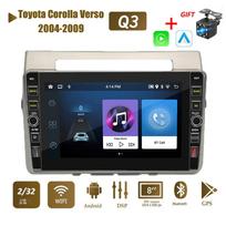 8 colių 2 din Android automobilio radijo daugialypės terpės vaizdo grotuvas, skirtas Toyota Corolla Verso 2004-2009 su mygtuko rankenėle Carplay WiFi 2+32GB 2+32GB gray