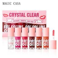 6pcs/set Hydrating Jelly Lip Oil Lip Plumper Moisturizing Lip Balm Lip Glaze Long Lasting Highly Pigmented Lip Gloss Lipstick 6pcs/set pink