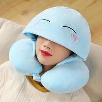 25*35CM Cartoon Genshin Impact Plush Neck Pillow Lovely Stuffed Soft Slime Game Rest Cushion Kids Adult Birthday Gifts white