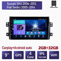 2 DIN Automobilinis Android Automobilinis Radijas Multimedijos Vaizdo Grotuvas Suzuki SX4 2006-2013 Bluetooth Carplay Auto Navigacija GPS DSP 4+64GB 2+32GB black