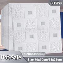 3D stereofoniniai sienų lipdukai Lipnūs lubų dekoratyviniai lipdukai Svetainės miegamojo televizoriaus fonas Neperšlampami tapetai 70x70cm 10Pcs