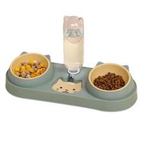 Pet Feeder Cat Bowl Automatic Drinking Water Feeding Anti-Tip Dog Food Bowl Drinker Double Bowl Separate Pet Cat Attachment
