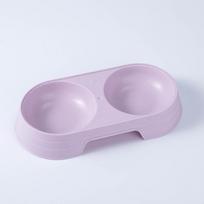 Macaron Pet dvigubo dubenėlio plastikinis kačiukas šunų maisto gėrimo padėklas tiektuvas kačių šėrimui naminių gyvūnėlių reikmenys white