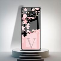 Glass Case For Xiaomi Poco X3 NFC 11 Lite 11T F3 M3 Redmi Note 11 10 9 8 10S Phone Cover Custom Cherry Blossom Flower Initial M Xiaomi Poco X3 NFC gray