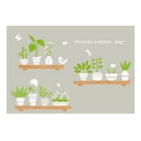 Wall Sticker Bonsai Plant Pattern Self-adhesive PVC Background Glass Sticker for Cafe