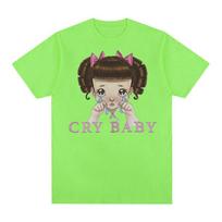 Melanie Martinez cry baby animacinis filmas Grafiniai marškinėliai Vyriški moteriški mieli Retro Harajuku mados marškinėliai 100 % medvilnė, dideli marškinėliai XXXL juoda