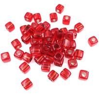 Hanmade 8mm Round Corner 20pcs Material Square Handmade Acrylic Fashion DIY Jewelry Accessories for Necklace Bracelet Making Bead Transparent raudona